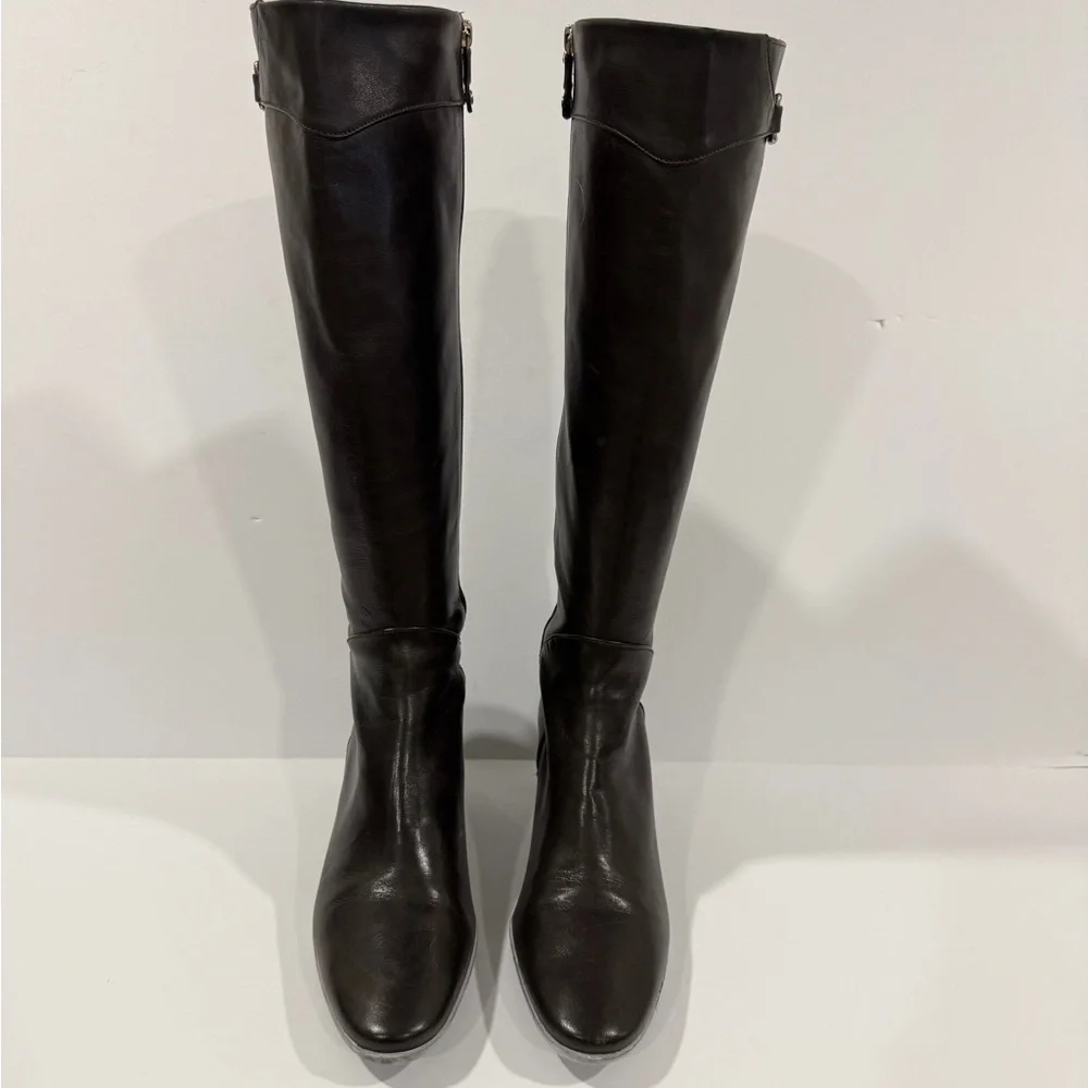 Cole Haan dark brown espresso Leather Knee-High Boots Women’s 7 B Made in Brazil